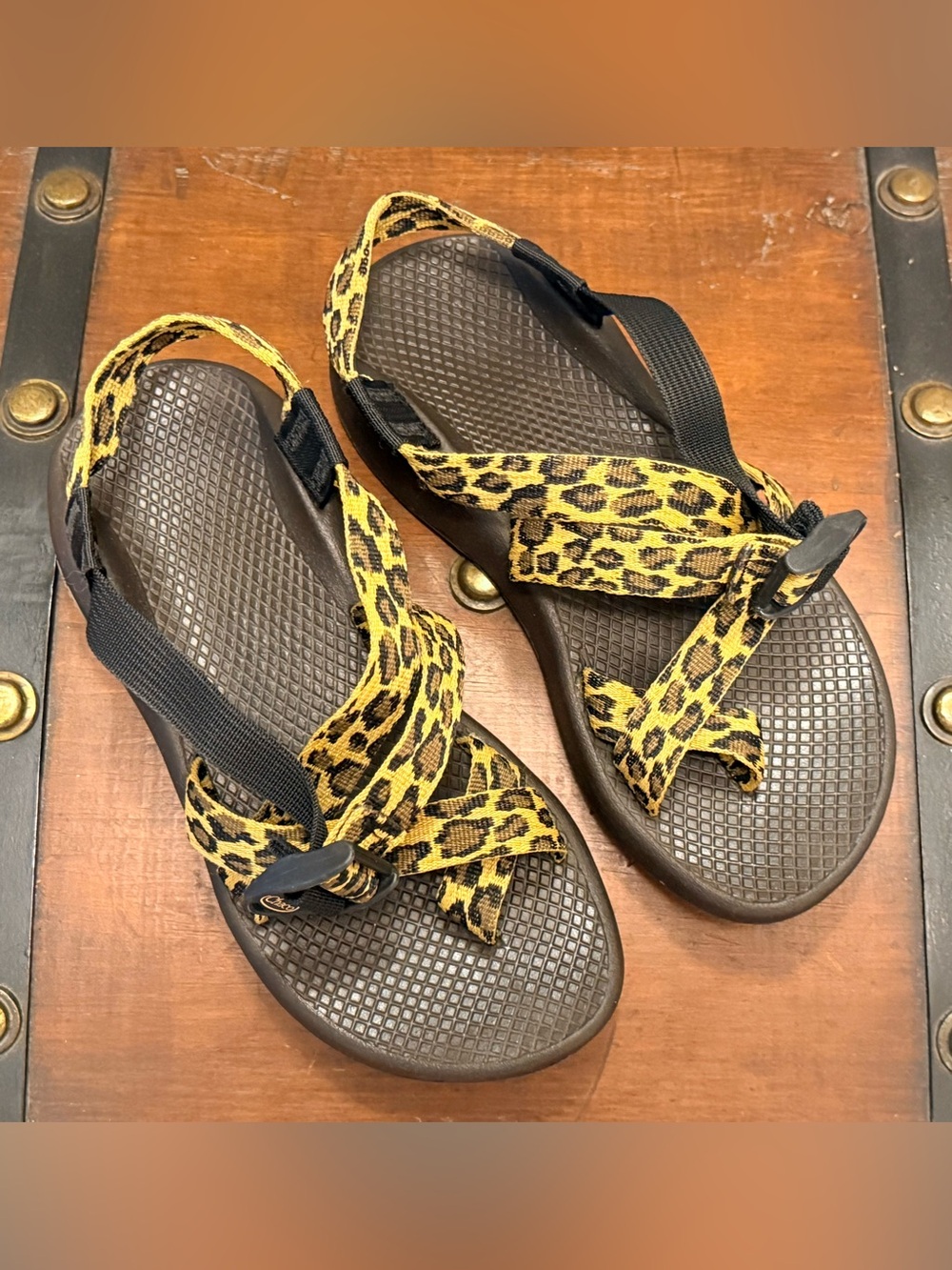 Chaco Women's Leopard-Print Strappy Sandals - Yellow and Black